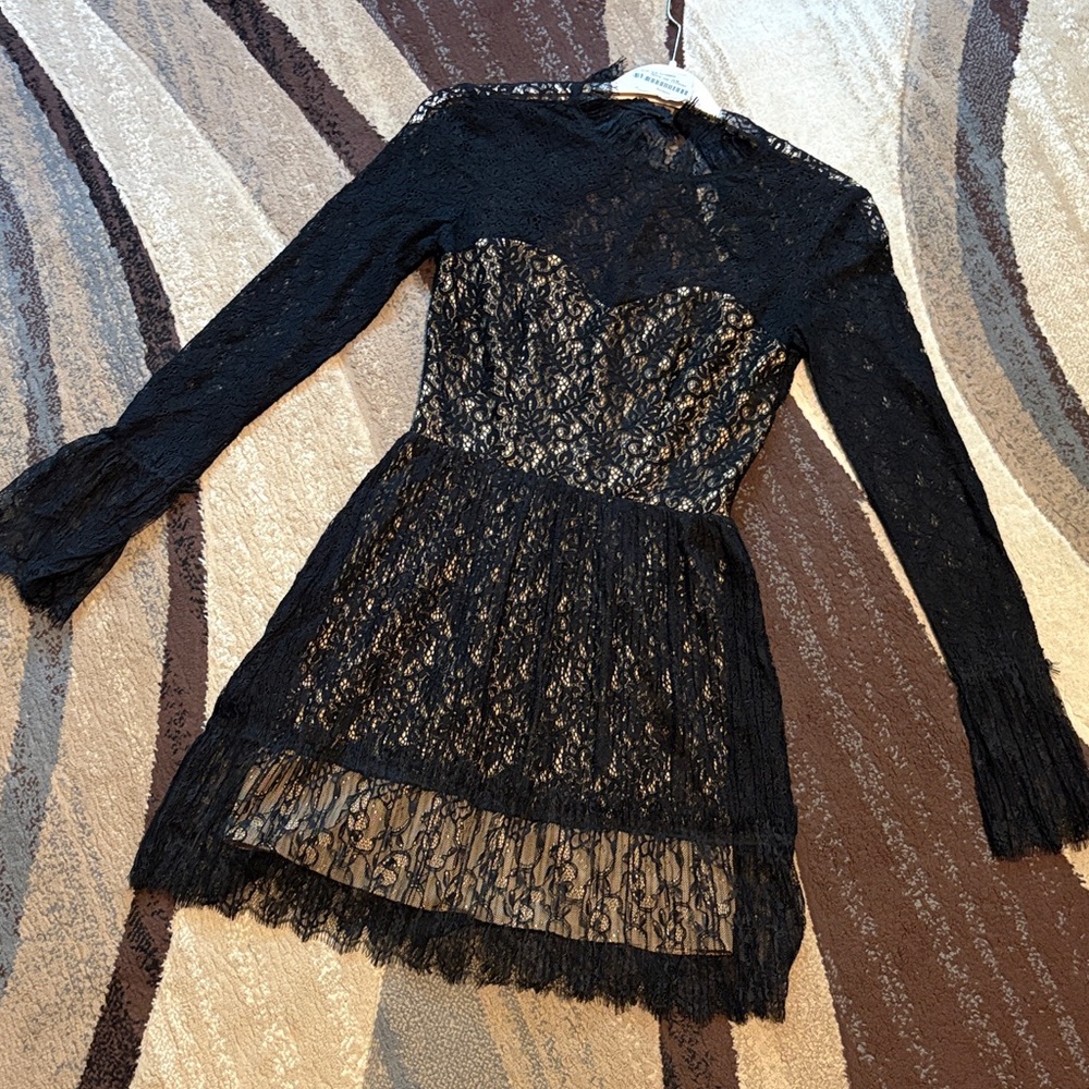 SAYLOR Black Lace Detail Dress